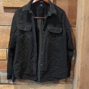 Chaps Men's Black Corduroy Shirt 100% Cotton
